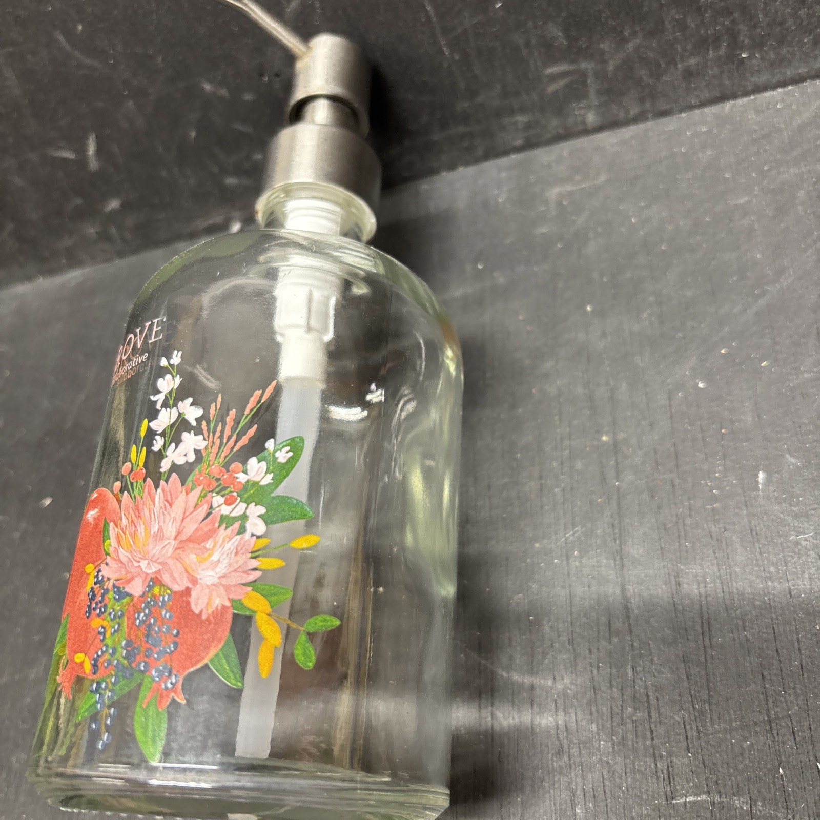 Grove Co Reusable Glass Pump Spray Bottle Clear Bottle White Silicone Sleeve
