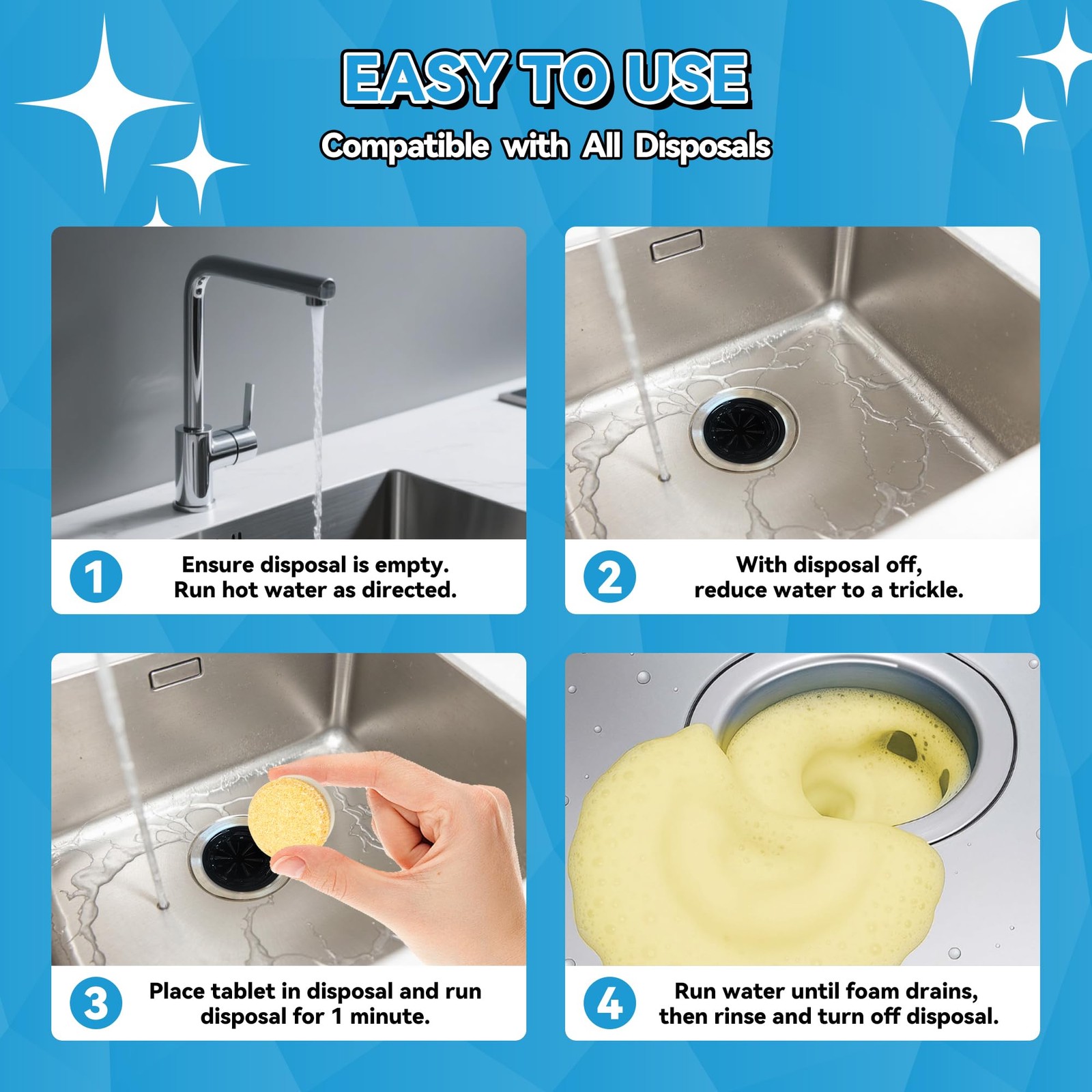 Garbage Disposal Cleaner Deodorizer 24 Pack Dishwasher cleaning supplies Wash…