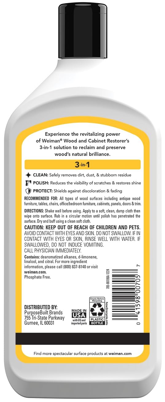 Weiman Wood and Cabinet Restorer 3-In-1 Bundle – Removes 16 Fl Oz (Pack of 1)