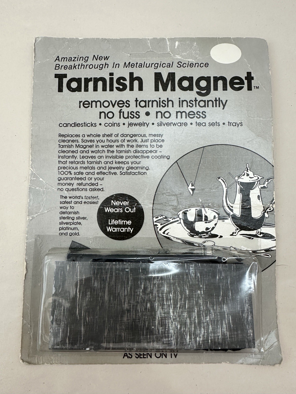 Vtg 1982 Tarnish Magnet Metal Cleaner Coins Jewelry Gold Silver Cleaner NIB