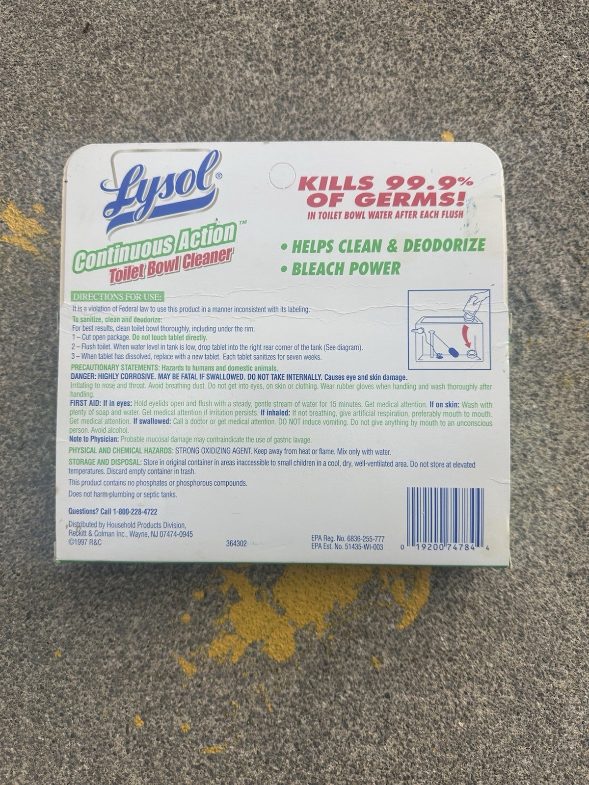 1997 Lysol Continuous Action Toilet Bowl Cleaner , Two Pack