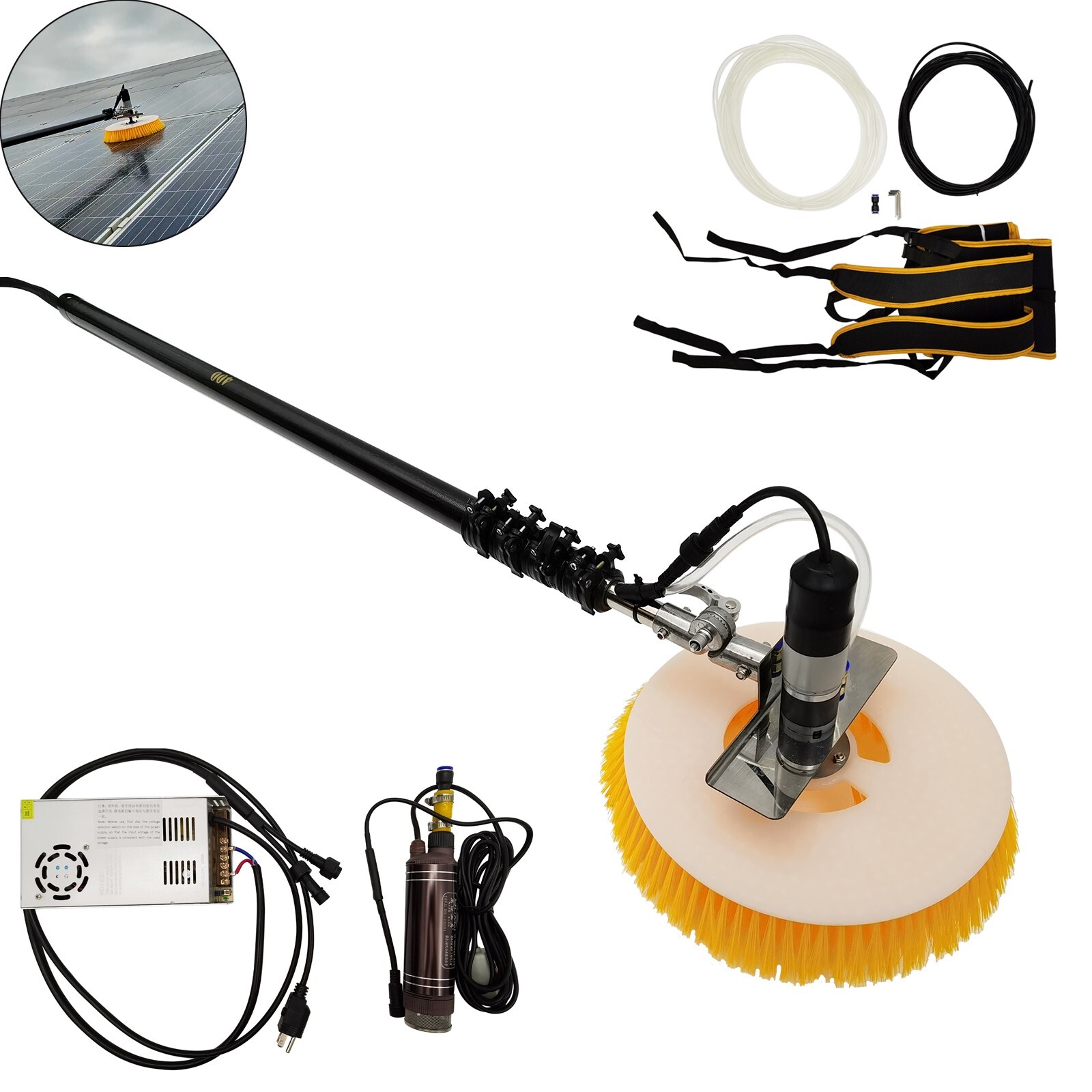 110V Handheld Single Head Electric Solar Photovoltaic Panel Cleaning Machine
