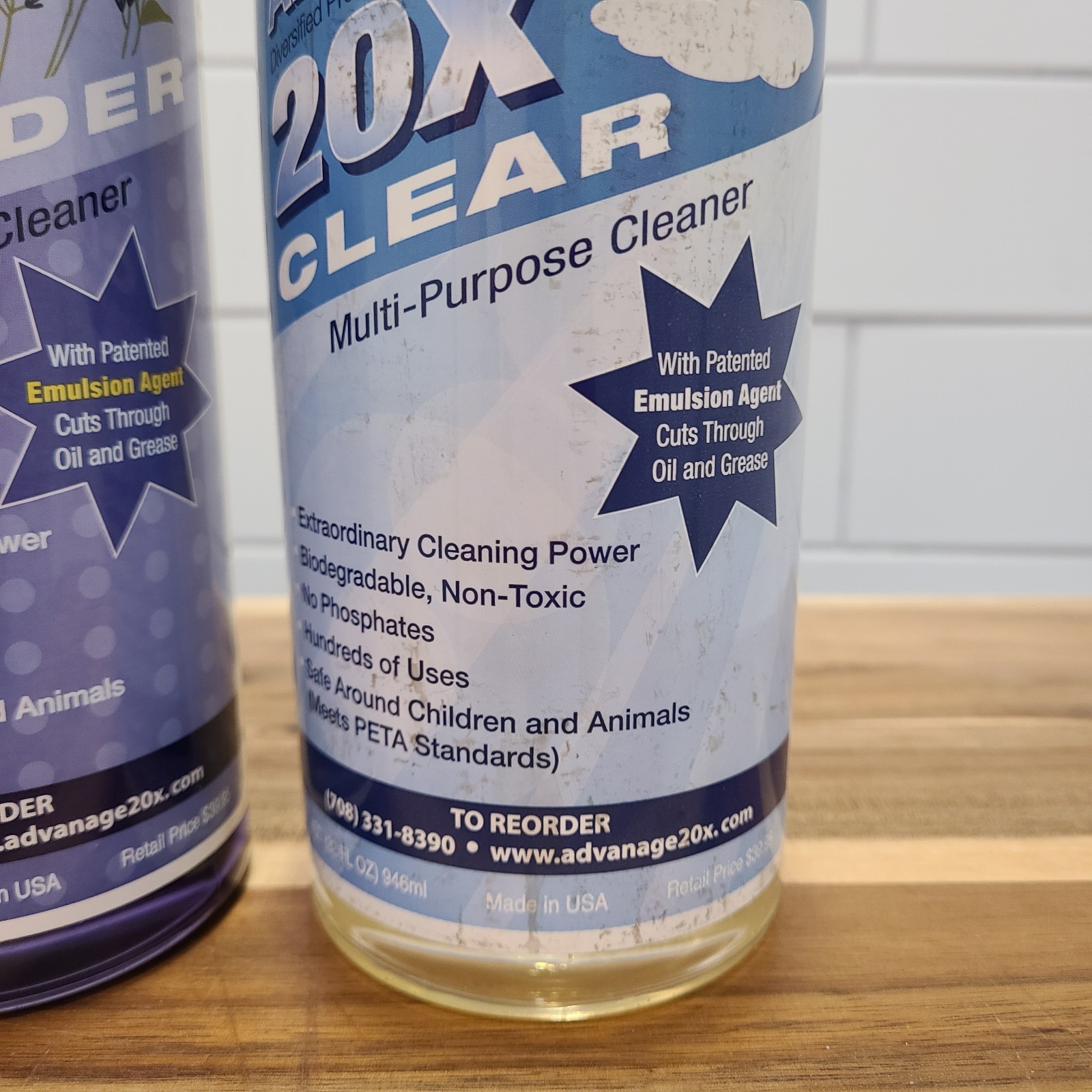 ADVANAGE 20X Multi-Purpose Cleaner Clear & Lavender 2 Pack 32oz Concentrate NEW