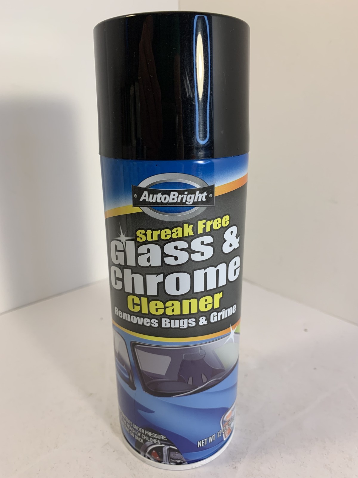 AutoBright Streak Free Glass & Chrome Cleaner Foam Spray 12 oz Removes Bugs