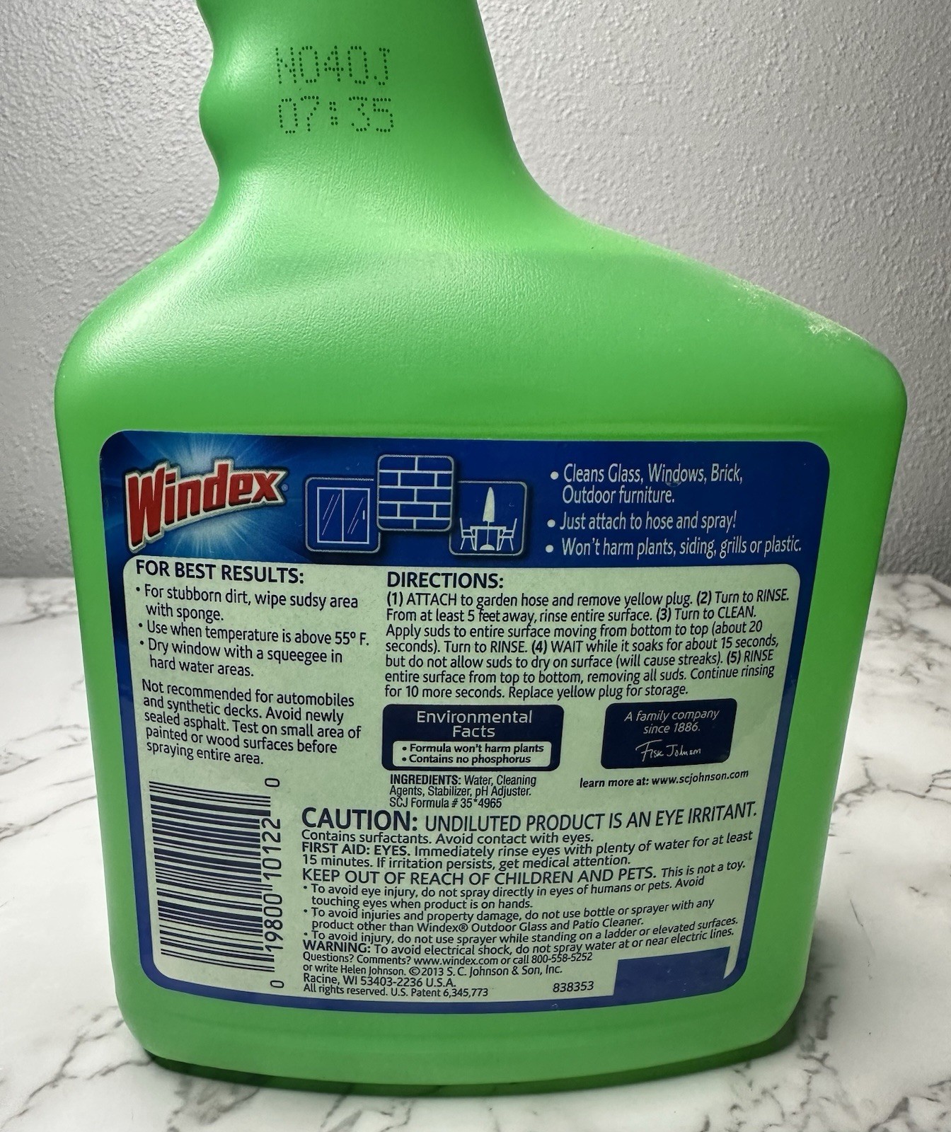 Windex Outdoor Glass Patio Concentrated Cleaner 32 Fl Oz Spray Bottle For Hose