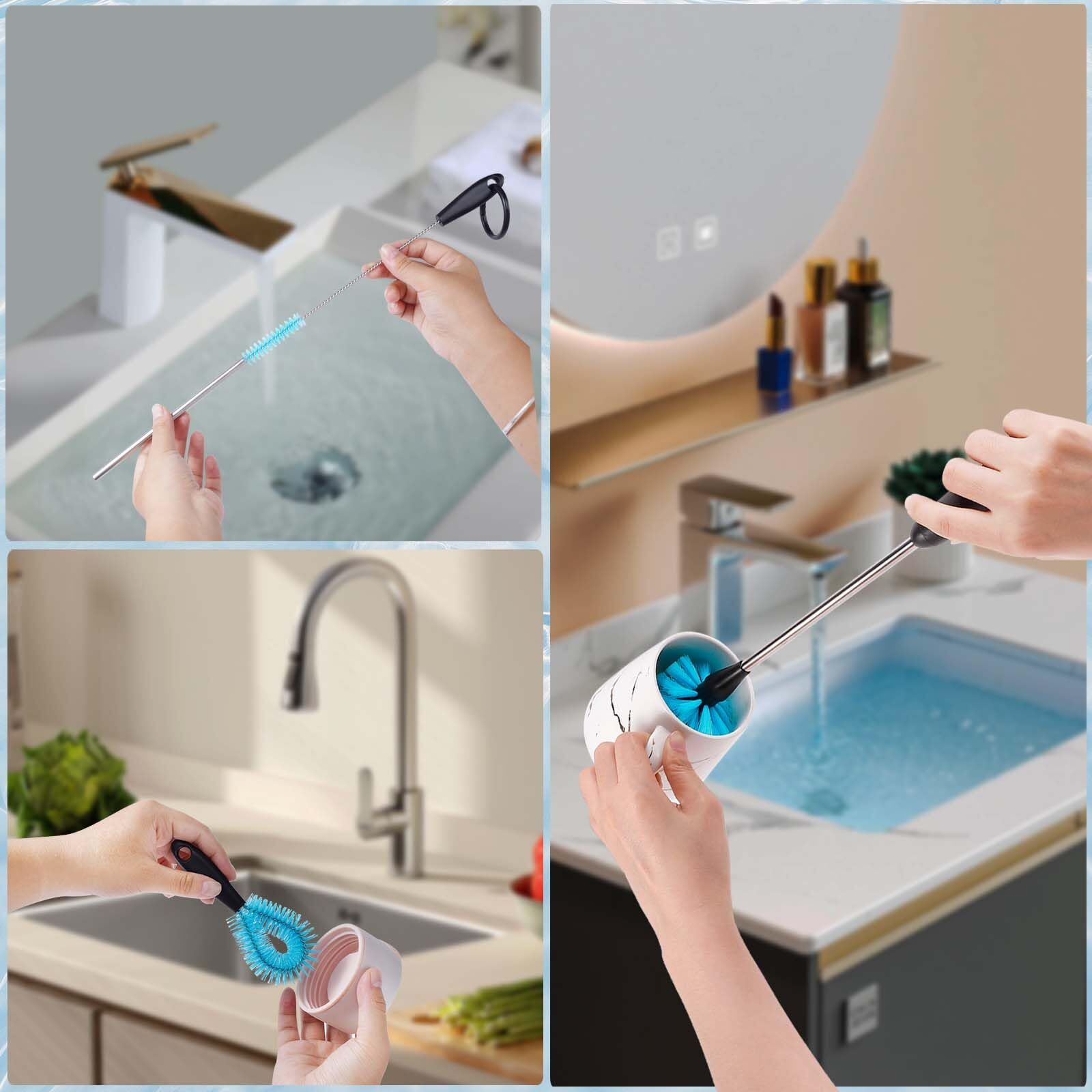 3 Pack Water Bottle Brush Setfruit And Vegetable Cleaning Brusheslong Handle 3in
