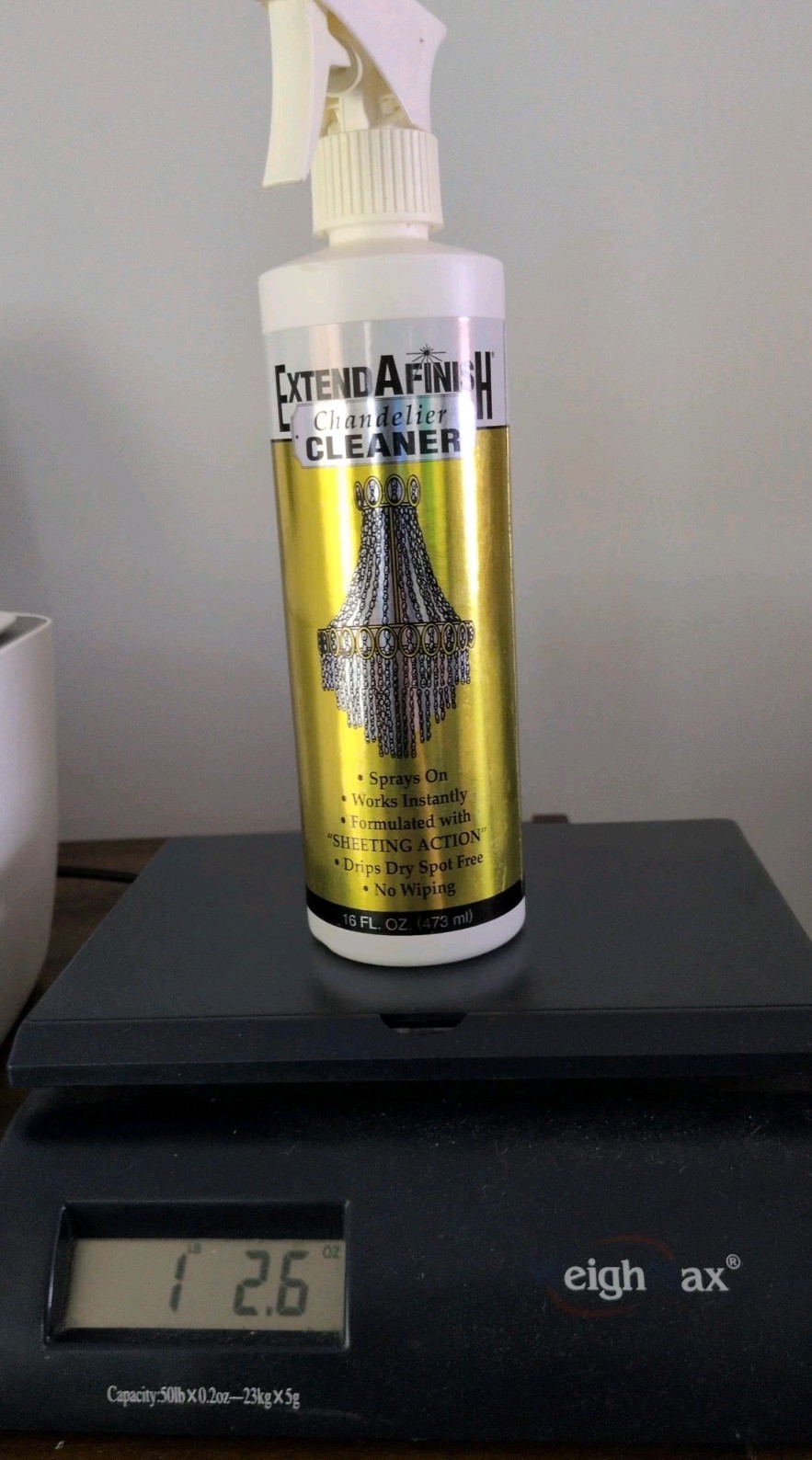 Extend A Finish Chandelier Cleaner 16oz Drip Dry Glass Crystal Spray Bottle Prop