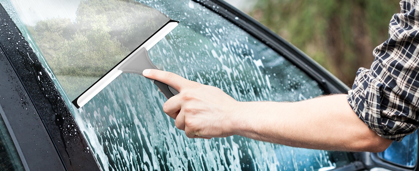 All-Purpose Silicone Shower Squeegee for Glass, Window, Door, Mirror, Car