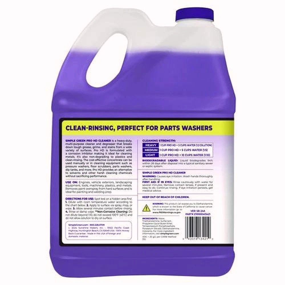 Simple Green 13421 Pro HD 1 gal Bottle Heavy-Duty Cleaner – Unscented (4/CT) New