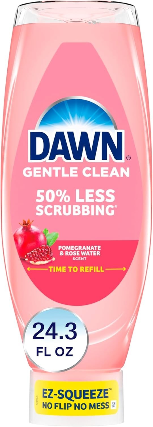 Dawn Gentle Clean EZ-Squeeze Dishwashing Liquid Dish Soap, Pomegranate and Rose