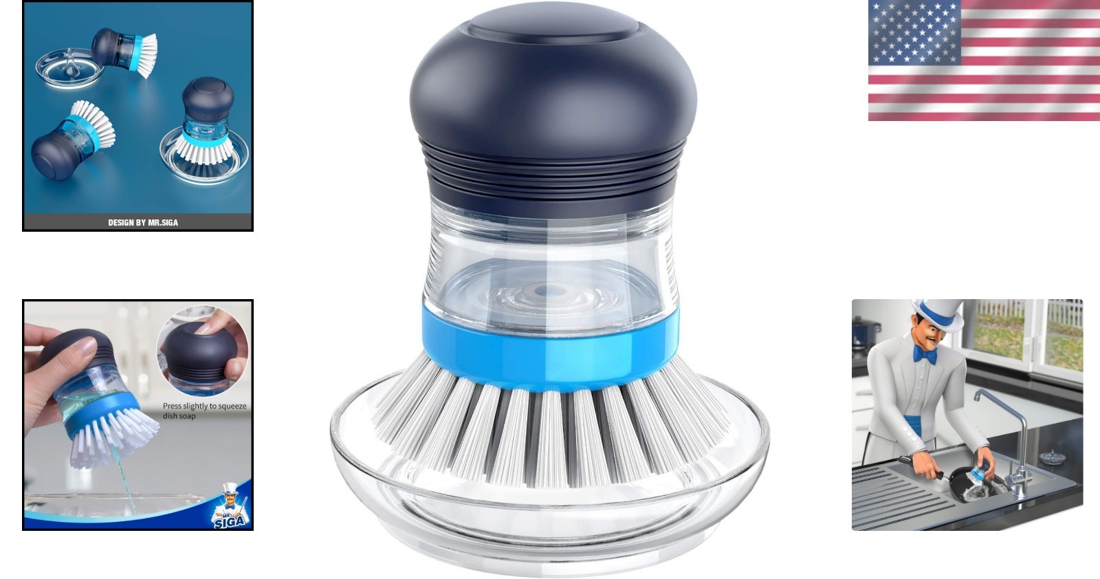 Non-Scratch Palm Brush for Kitchen Cleaning