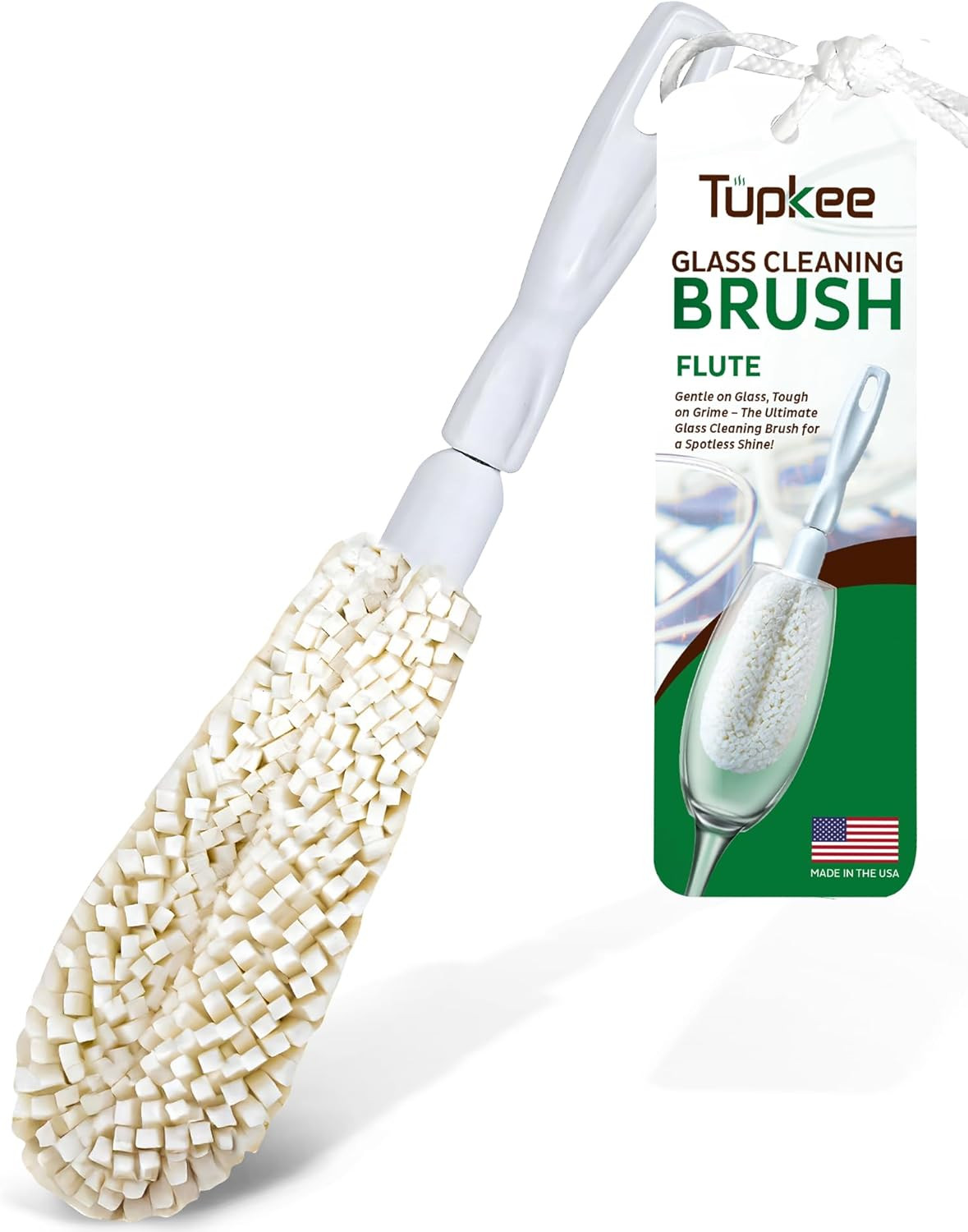 Wine Glass Cleaning Brush – Soft Non-Scratch Foam Bristles, Dishwasher Safe – Fl