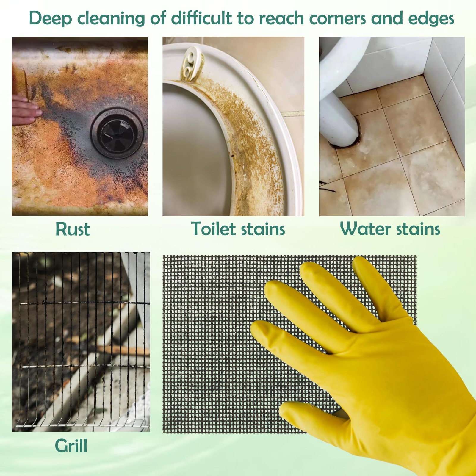 10Pcs Cleaning Screens for Toilets Cleaner Hard Water 5.5 x 4 Inch Flexible S…