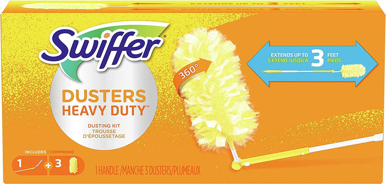 360 Dusters Extendable Handle Starter Kit, 3 Count Duster Refill