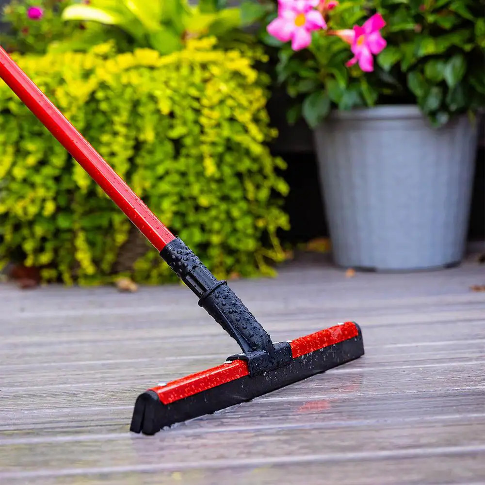 18 In. High Power Flex Foam Blade Floor Squeegee with 4.6 Ft. Steel Handle