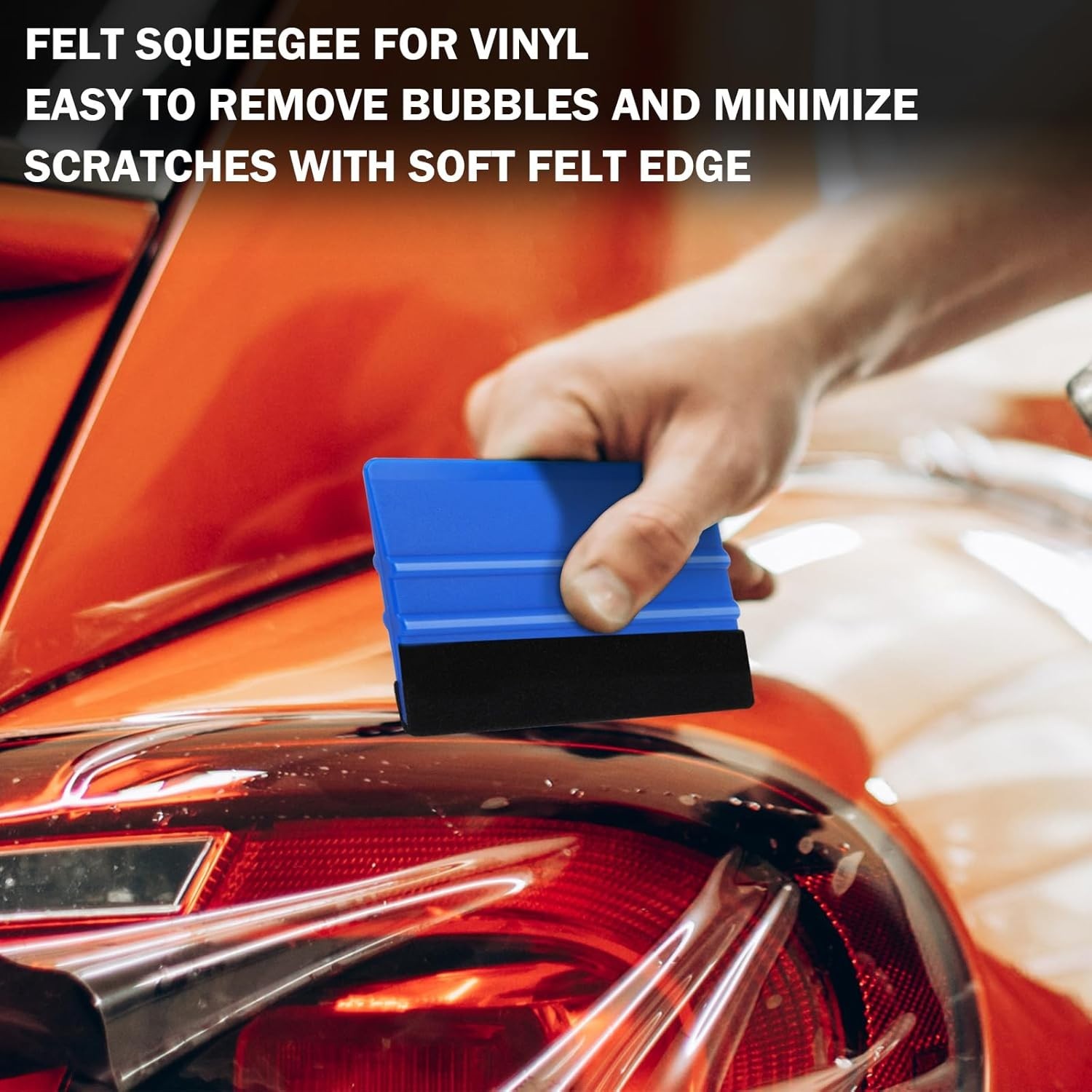 Professional Blue Felt Vinyl Squeegees – 2 Pcs for Craft and Tinting Excellence