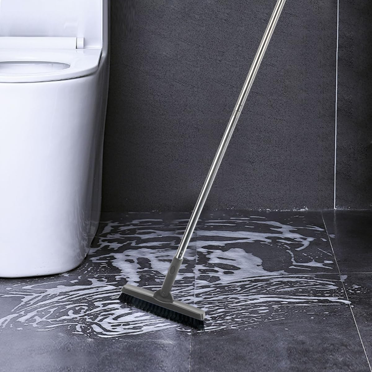 Heavy Duty Long Handle Scrub Brush, Tile Scrub Brush with Long Handle Stif