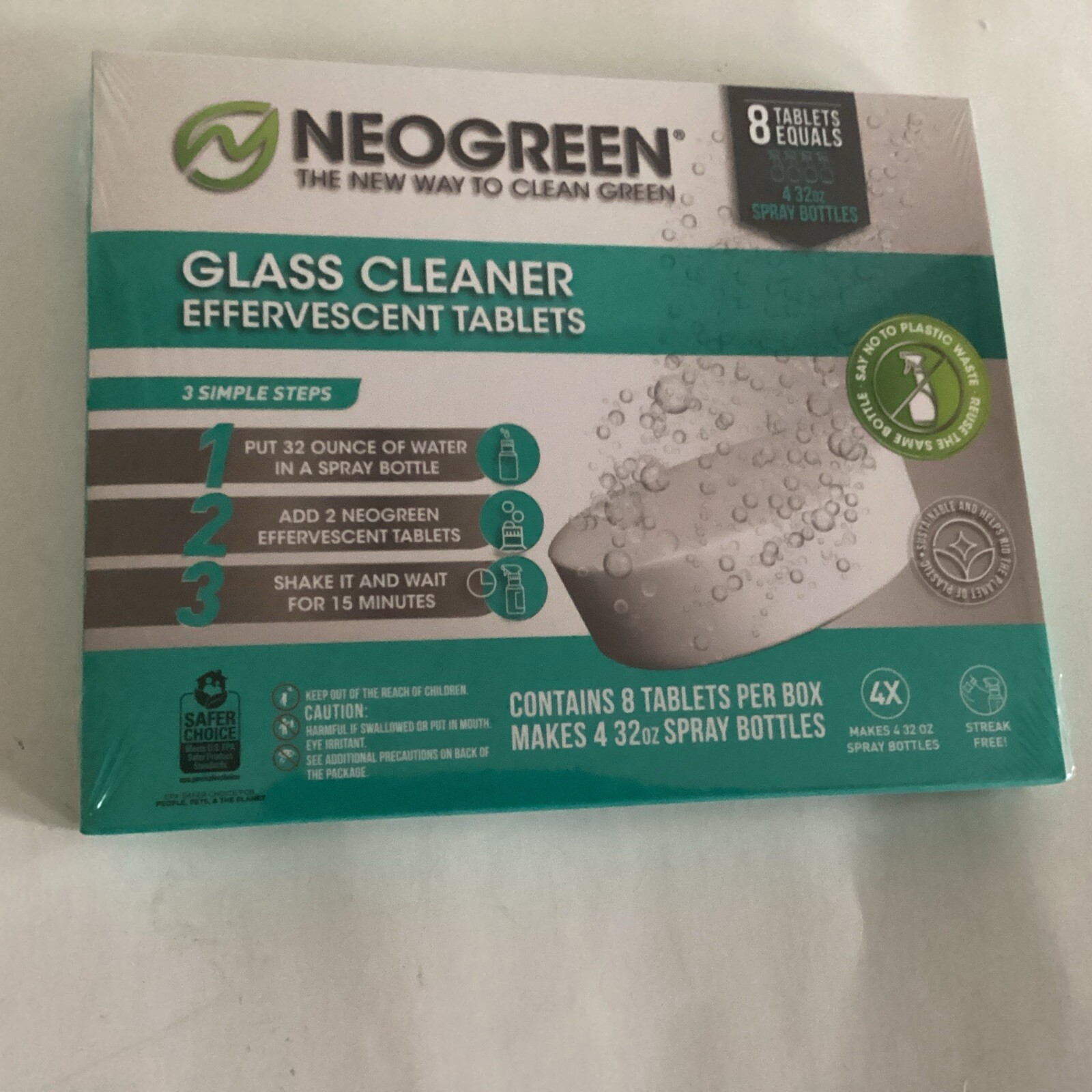 ~BUNDLE OF 3pks~ NEOGREEN HEAVY DUTY GLASS CLEANER TABLETS MAKES 12 32oz Bottles