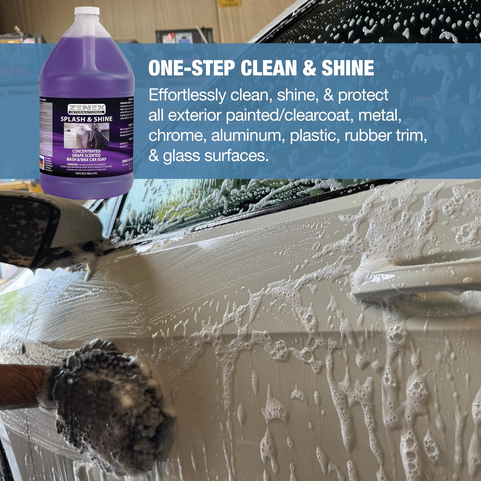 Splash & Shine – Premium Foaming Car Wash Soap & Wax | Tough Dirt Removal & S…