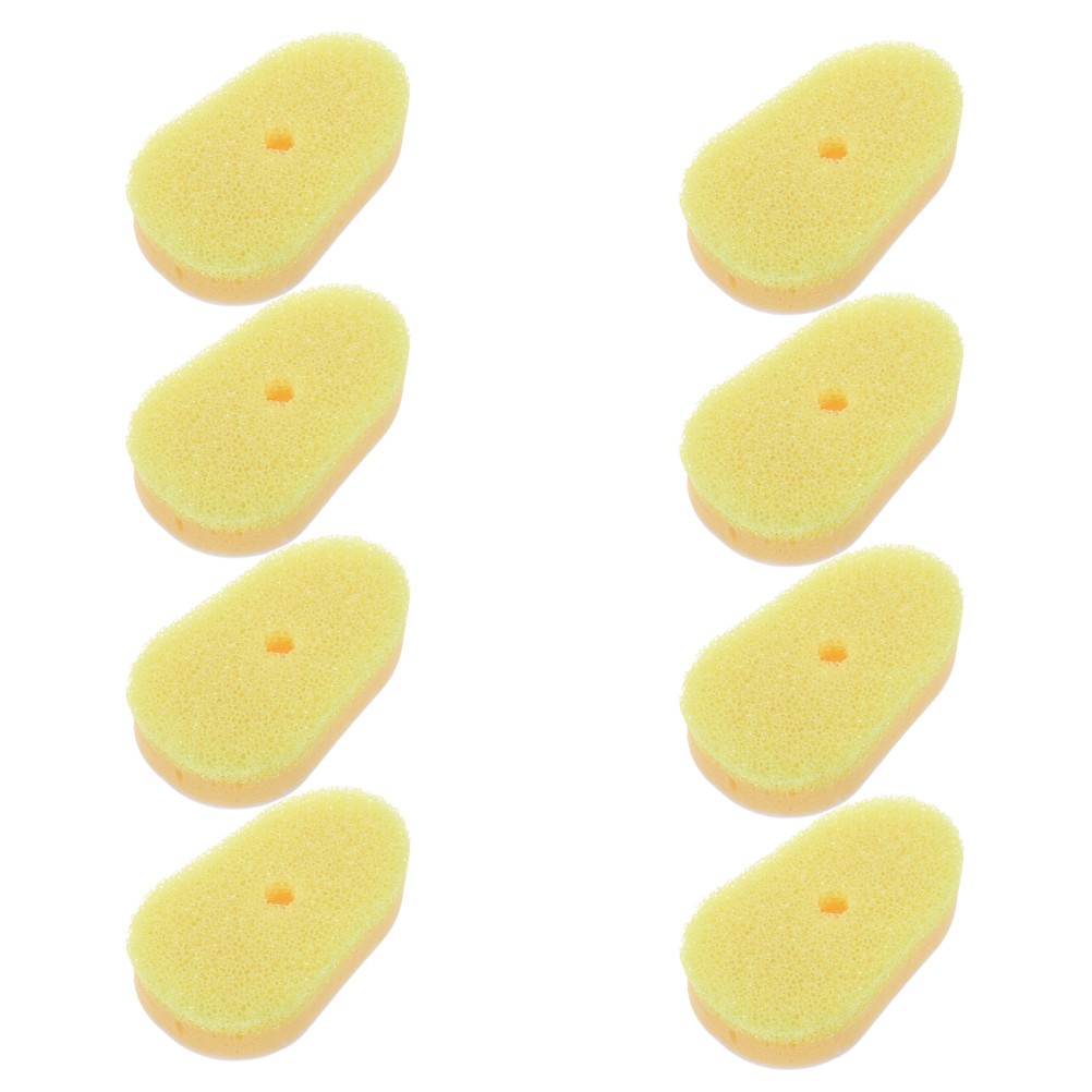 8Pcs Kitchen Dish Wand Sponge Refills Soft Yellow Washable Scrubber Pads