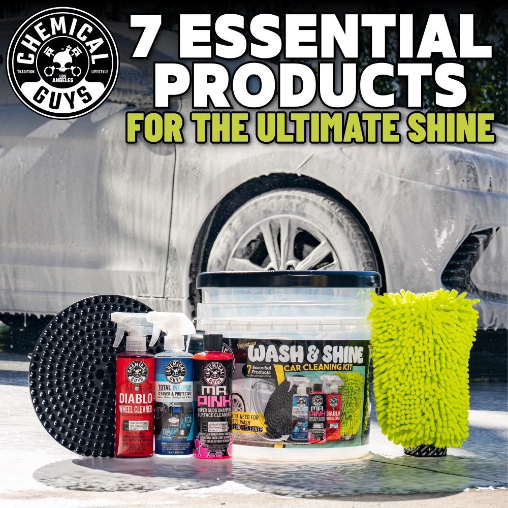 Guys Professional Wash & Shine Car Cleaning Kit (7 Essential Products)