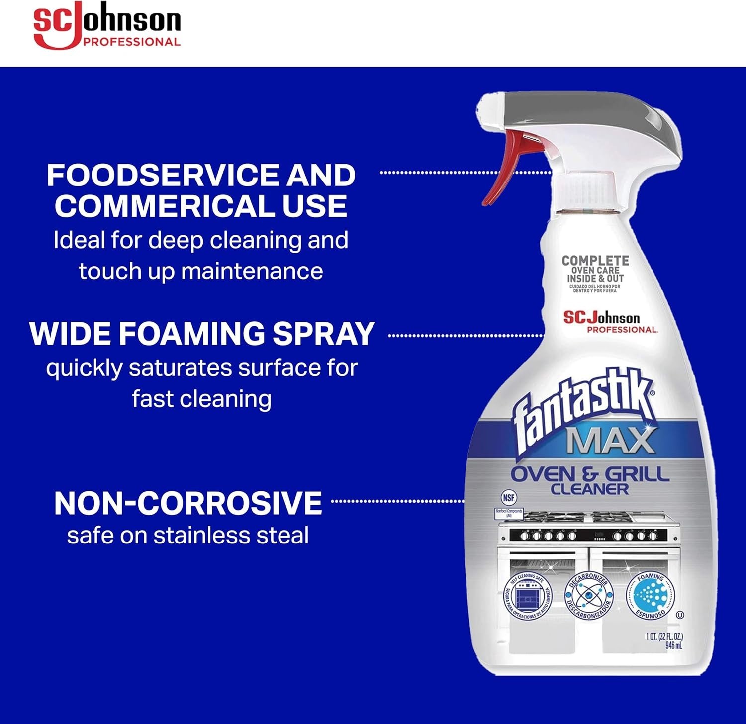 Liquid Oven and Grill Cleaner with Fast Action Foaming Spray, 32 Oz