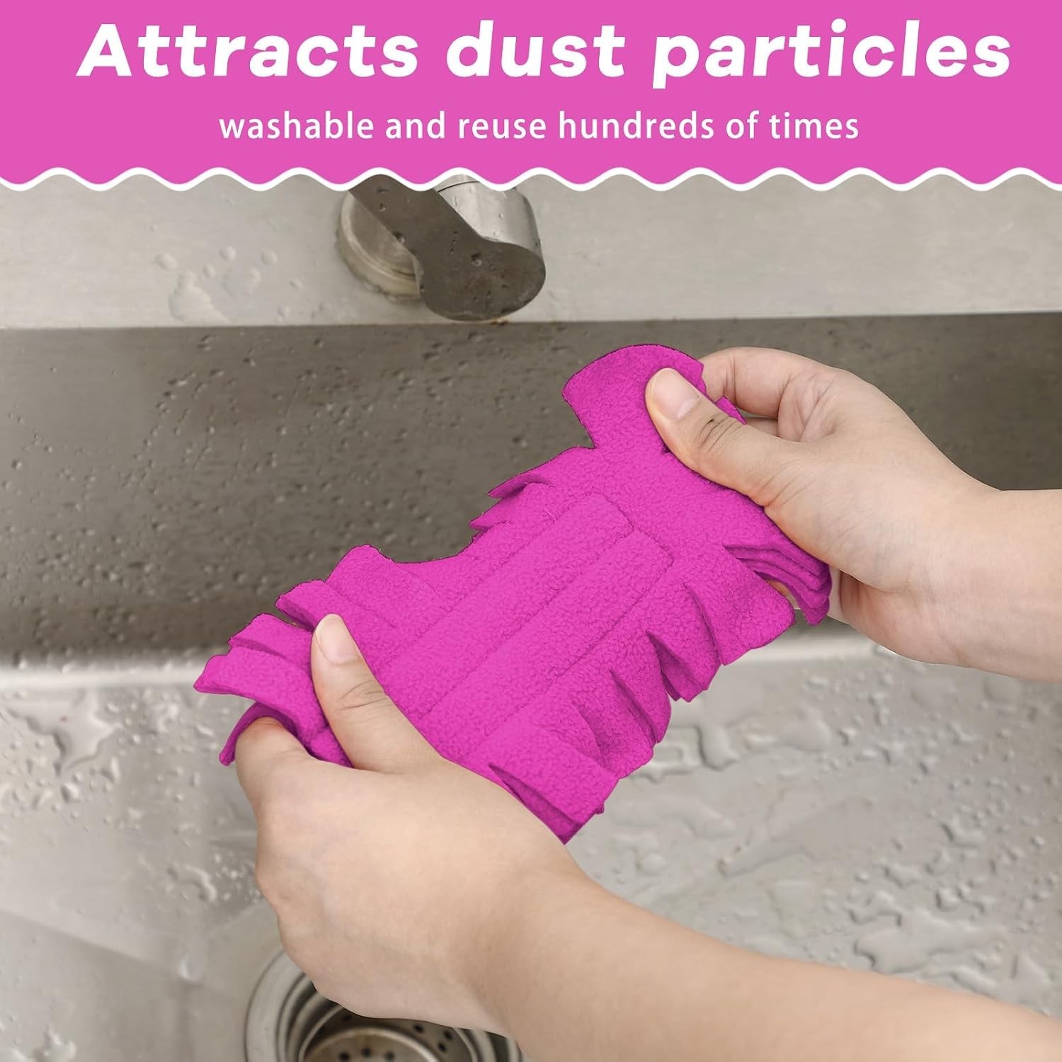 6 Pcs Duster Refill Reusable Fleece Duster Refills Feather Flat Dusters Multi…