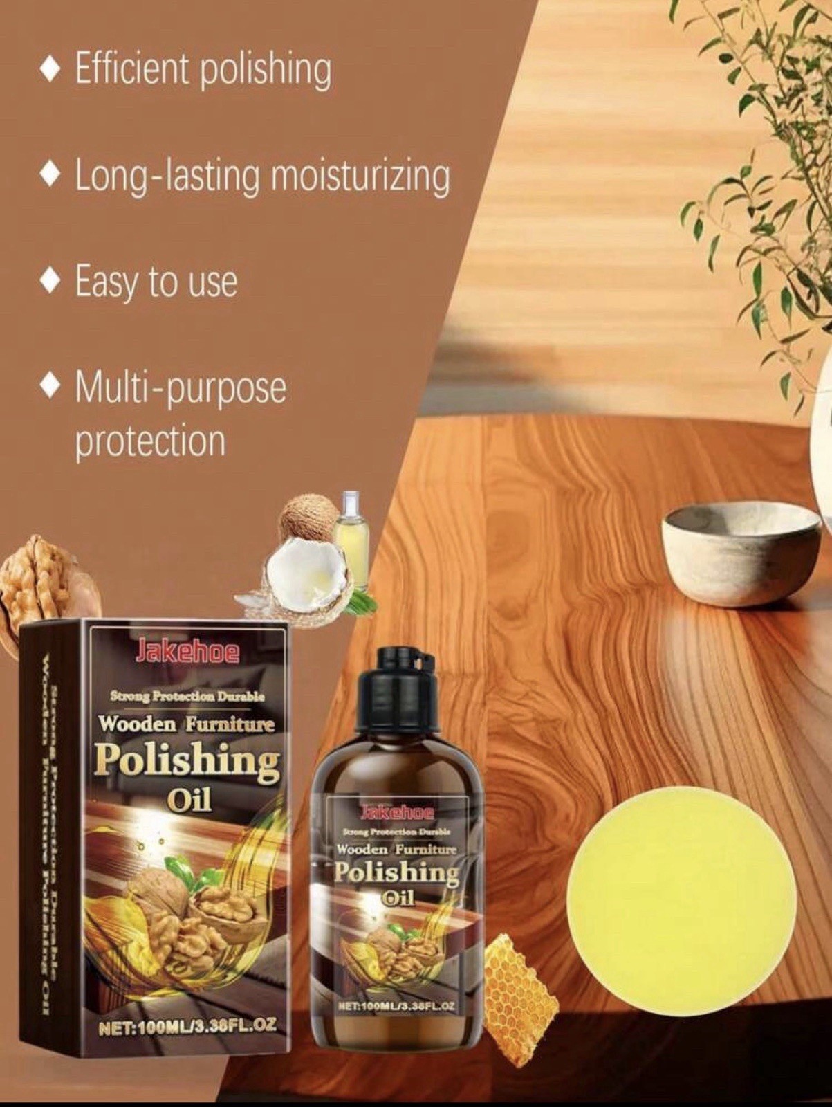 1pc 100ml Wood Furniture Floor Polish Durable Glossy Remover Scratch Non Greasy