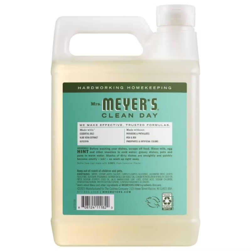 Mrs. Meyer’s Clean Day Basil Liquid Dish Refill – 48 fl oz: Paraben-Free