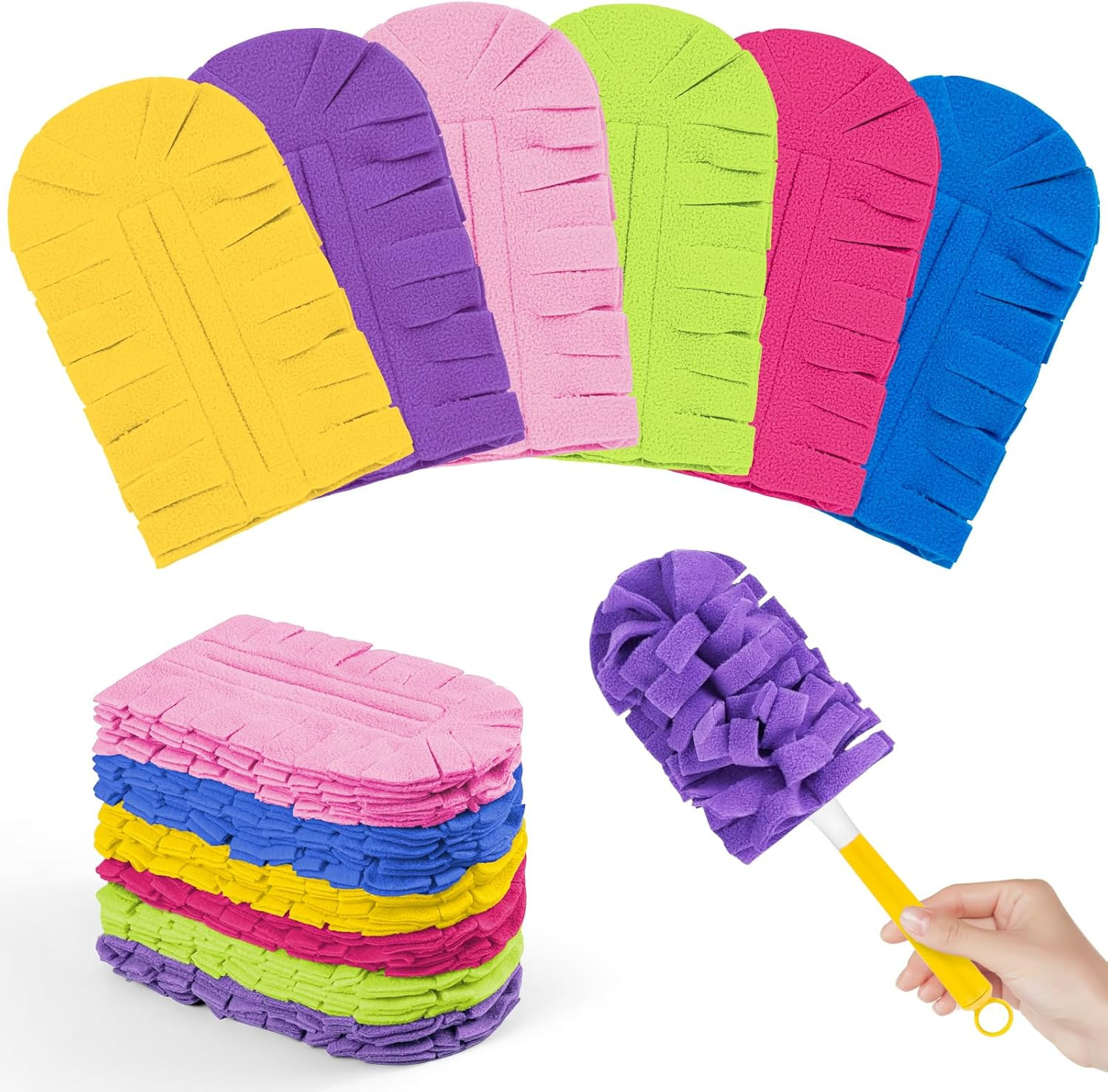 12 PCS Fleece Reusable Duster Refills for Swiffer, Washable Heavy Duty Duster