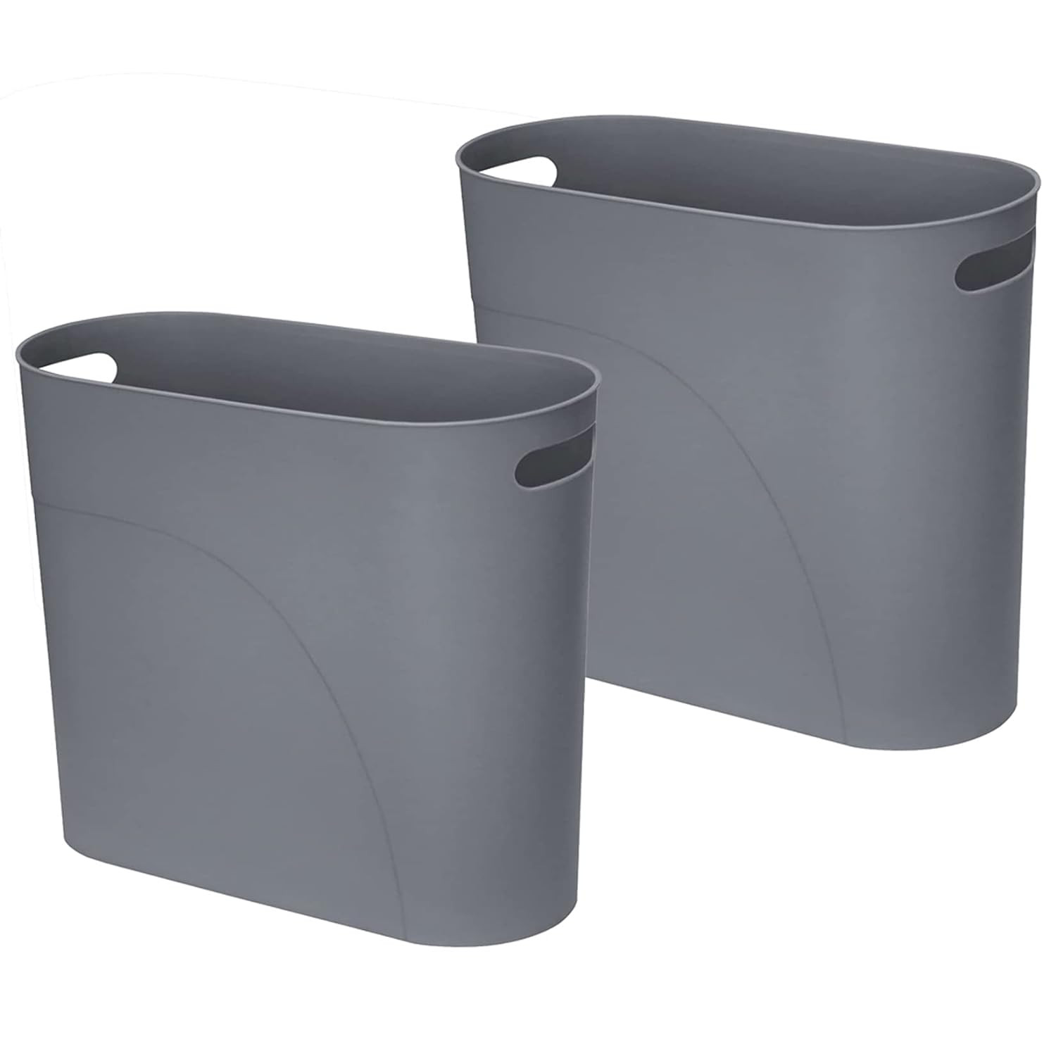 Small Trash Can Plastic Bathroom Wastebasket 3.2 Gallon Slim Garbage Container B