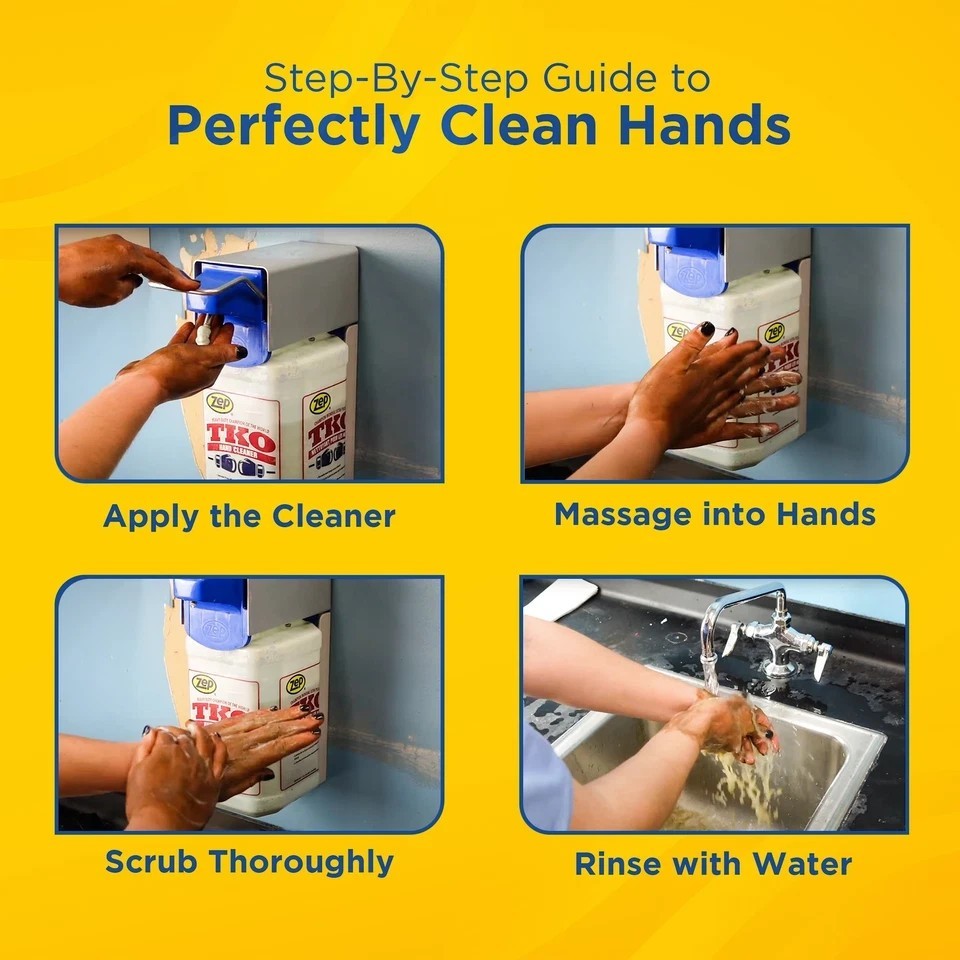 4 PACK Zep TKO Heavy-Duty Industrial Gritted Hand Cleaner Lemon – 1 Gallon NEW