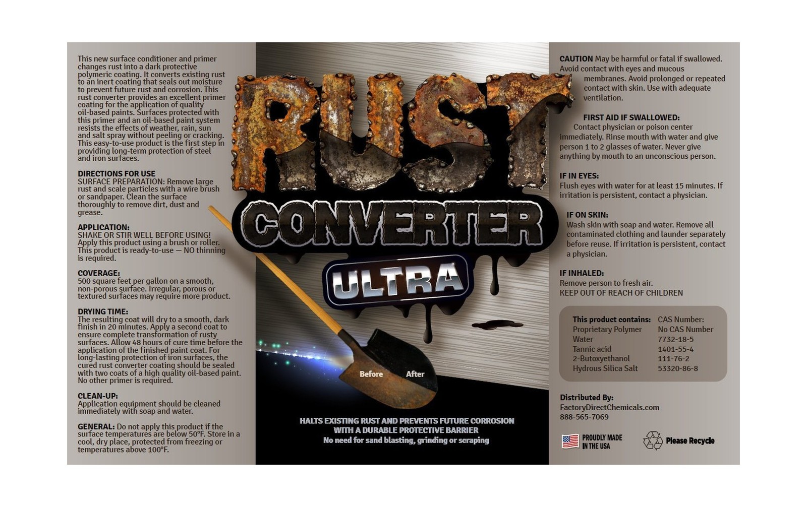 FDC Rust Converter Ultra, Highly Effective Professional Grade Rust Repair Spr…