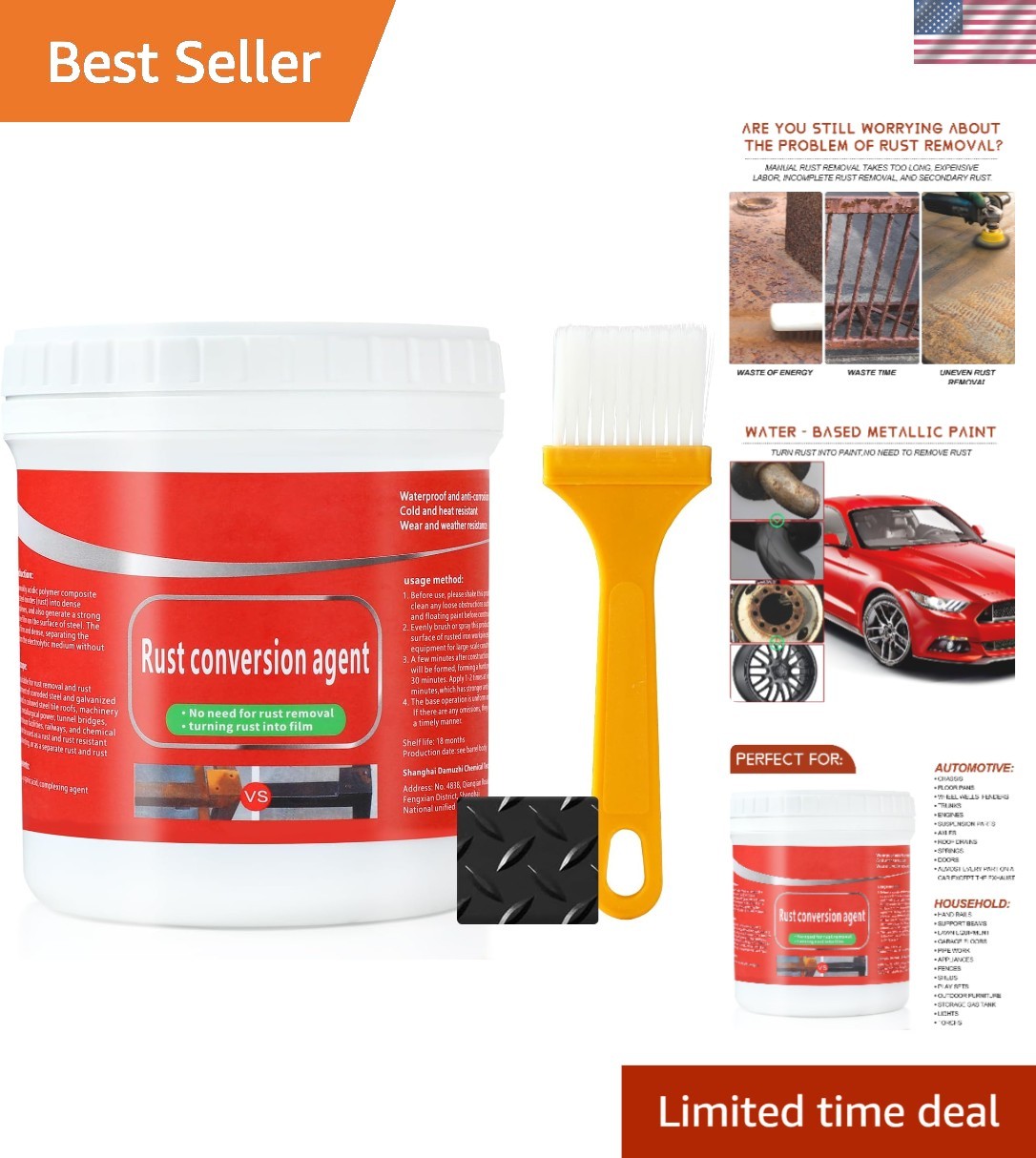 Multi-Functional Rust Renovator for Metal – 300g Waterproof Protective Paint