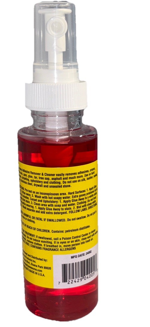 Glue-Away Adhesive Remover Spray Cleans Sticker Price Tag Gum Crayon 4oz-SHIP24H