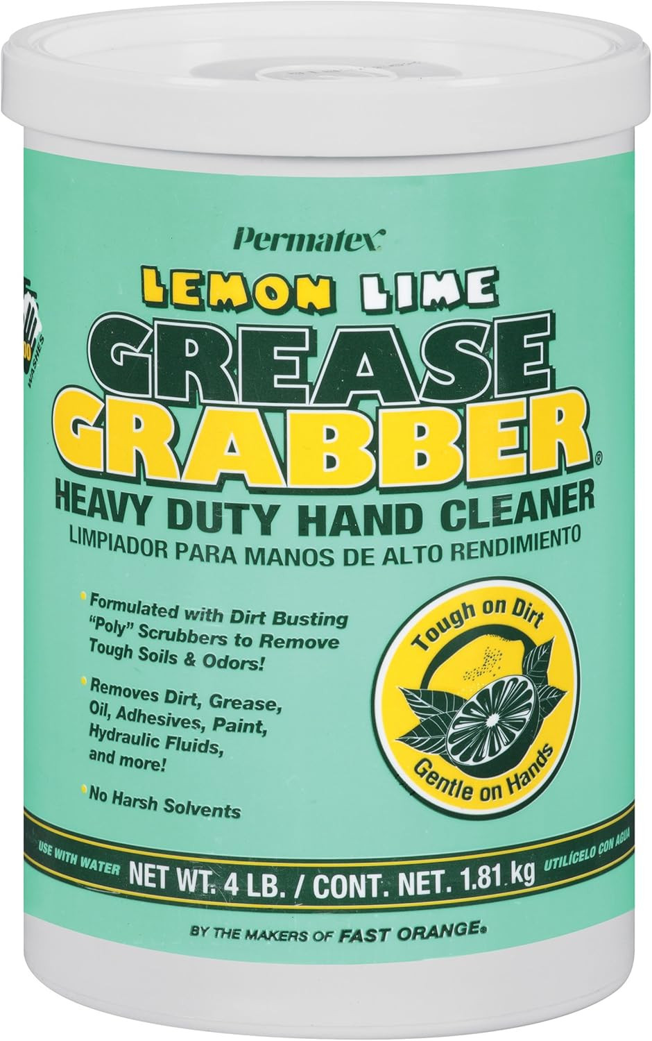 13106 Grease Grabber Heavy Duty Lemon Lime Hand Cleaner, 4 Lbs.