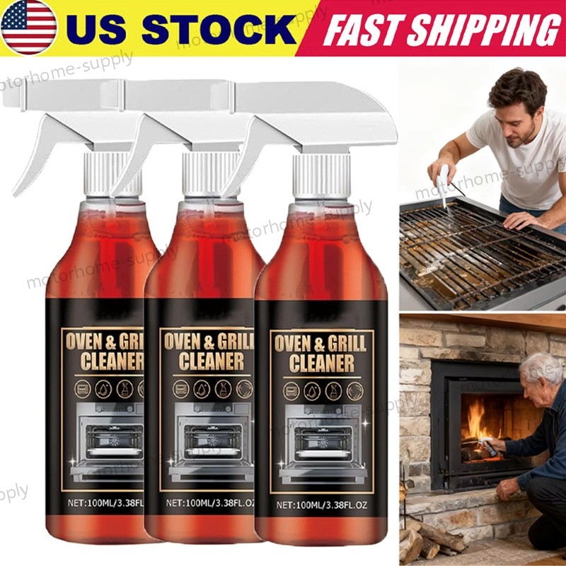 3x Kitchen Heavy Oil Cleaner Spray 100Ml for Ovens,Countertops,Stovetop Cleaning
