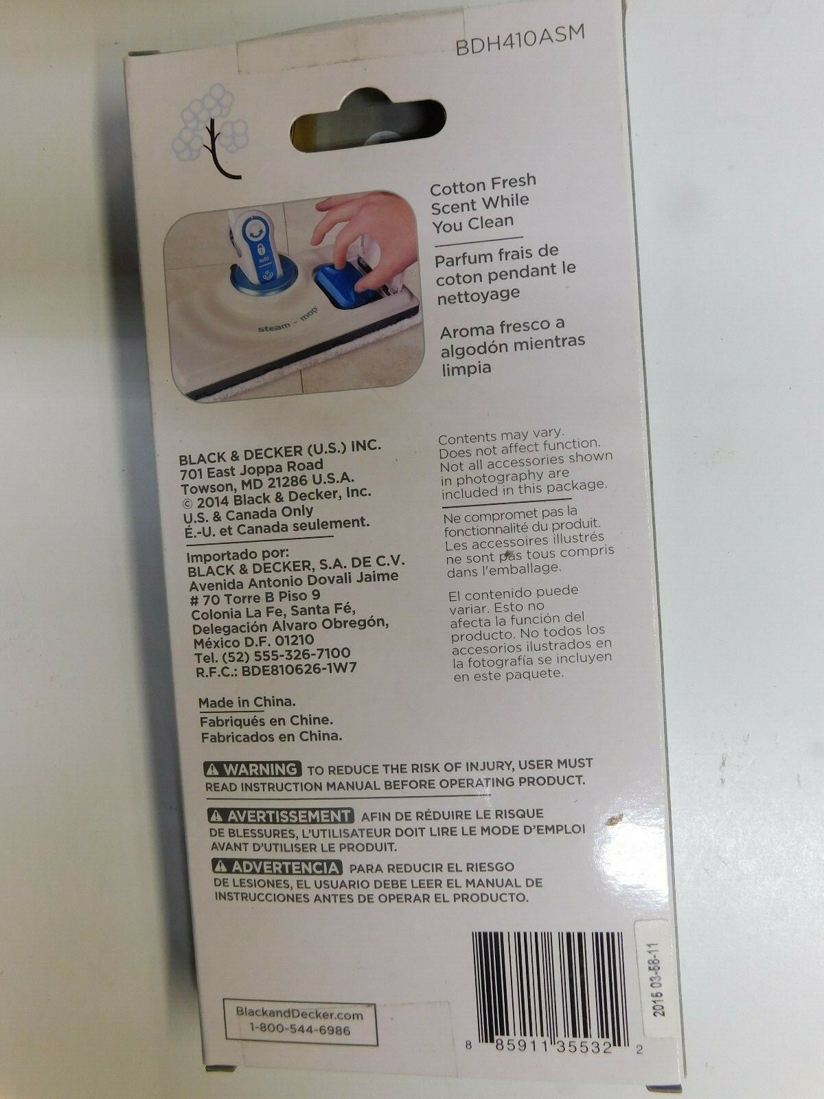 Black & Decker BDH410ASM Steam Mop Cotton Fresh Scent Tabs 2- 3-Pack