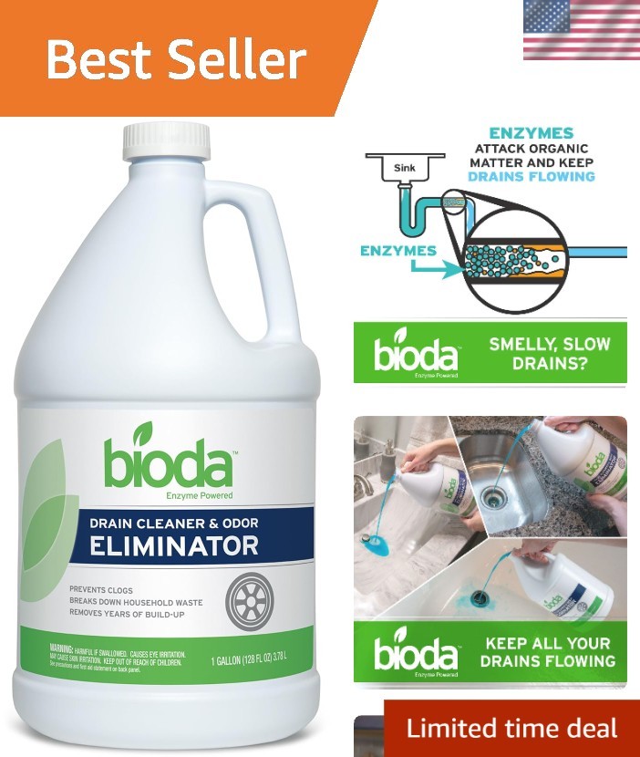 1-Gallon Enzyme Drain Cleaner – Ocean Breeze Scent, Clog Preventer & Odor Buster