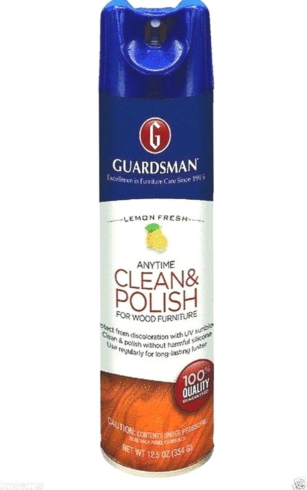 GUARDSMAN CLEAN & POLISH Wood Furniture Cabinet Spray WaxFree Lemon Scent 460300