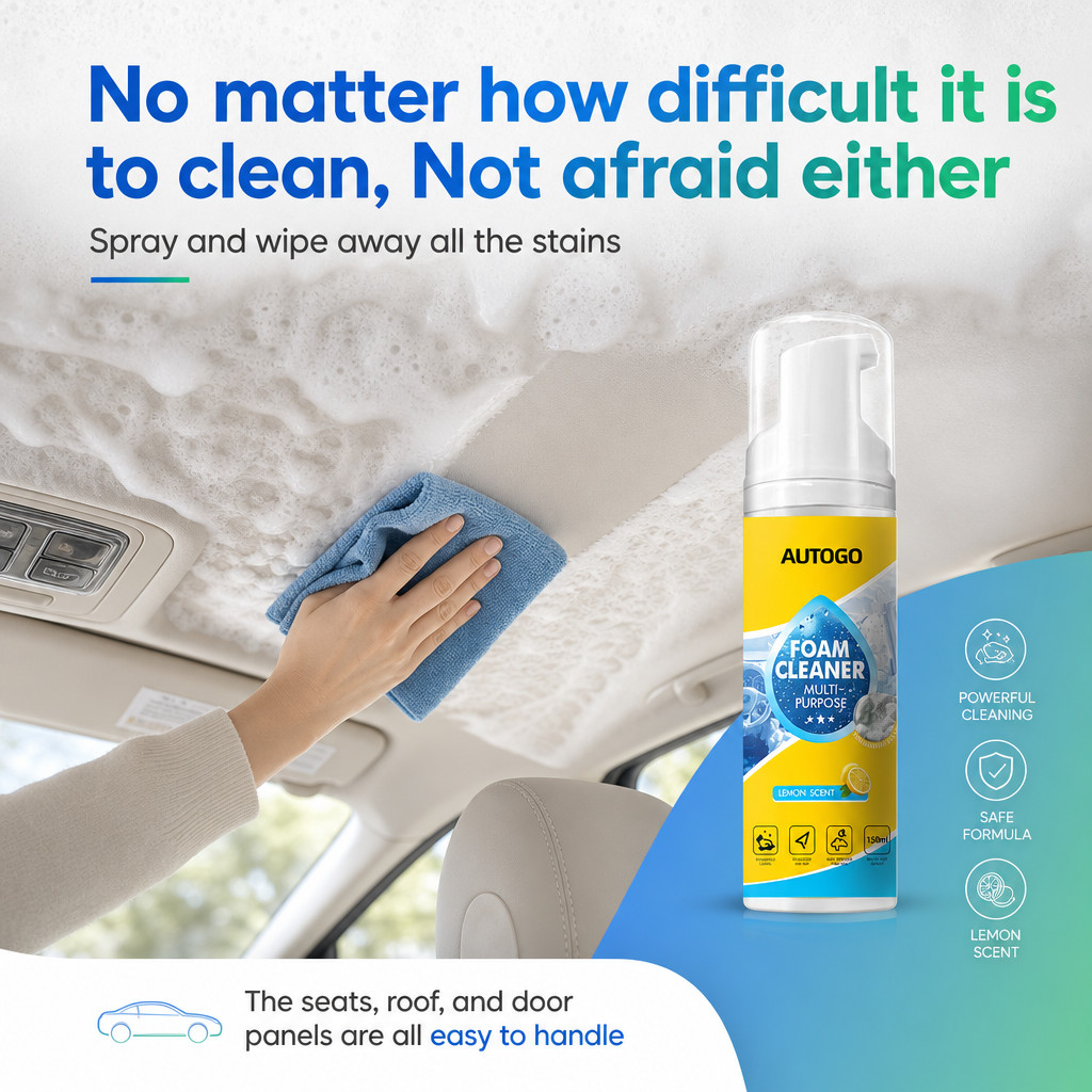150ml 4-in-1 Multi-Enzyme Foam Cleaner,All-Purpose Spray 5oz with Sponge & Towel
