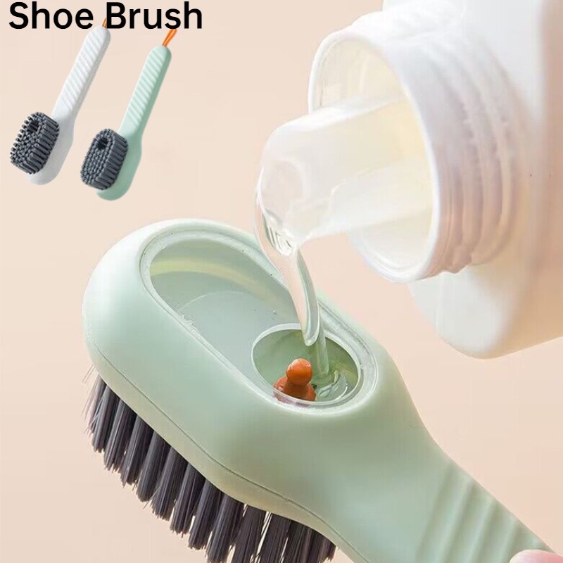Liquid Dispensing Shoe Cleaning Brush Soft Bristle Deep Cleaner Laundry Tool