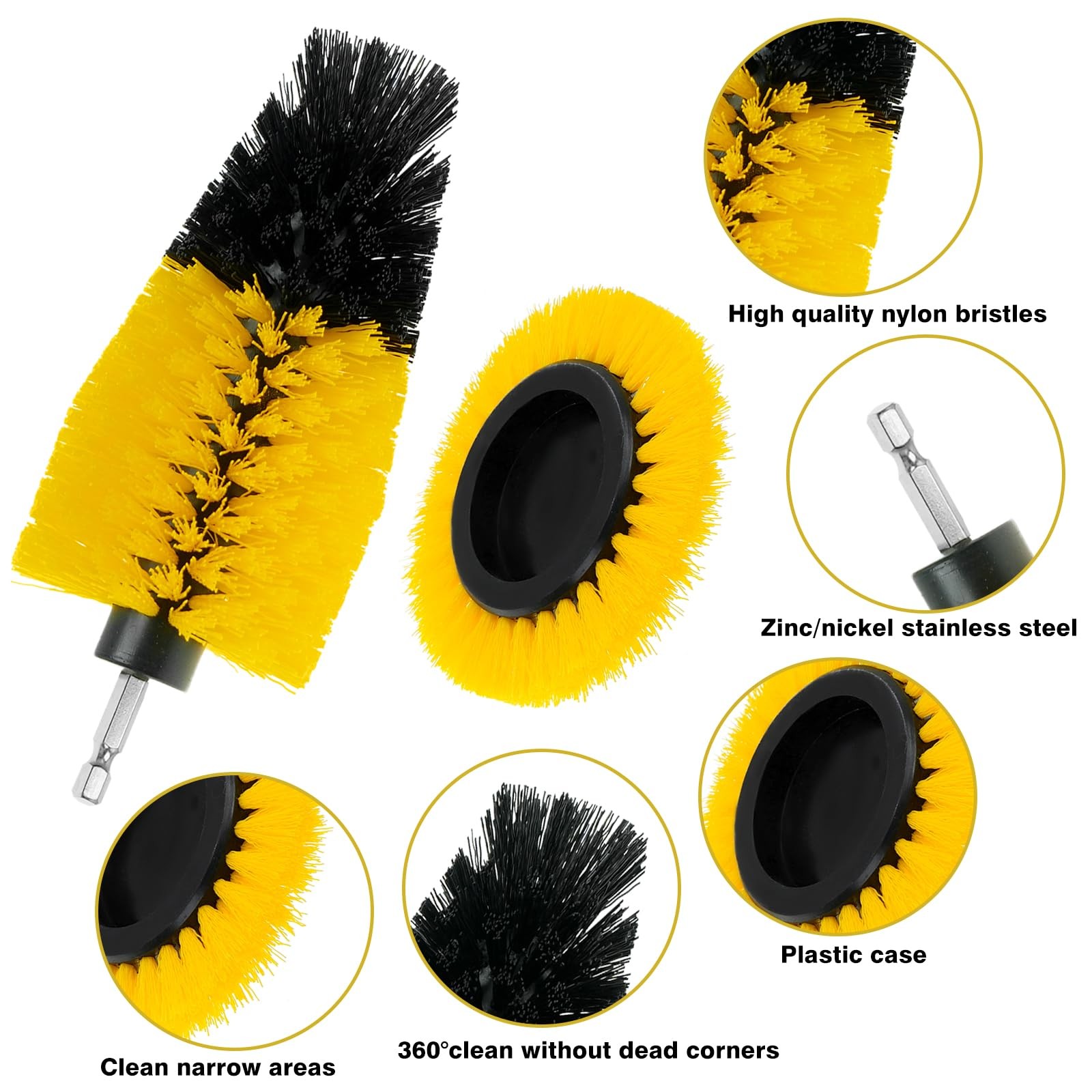 8 Pcs Drill Brush Attachment Set, Power Cleaning Scrub Brush Kit with Extend …