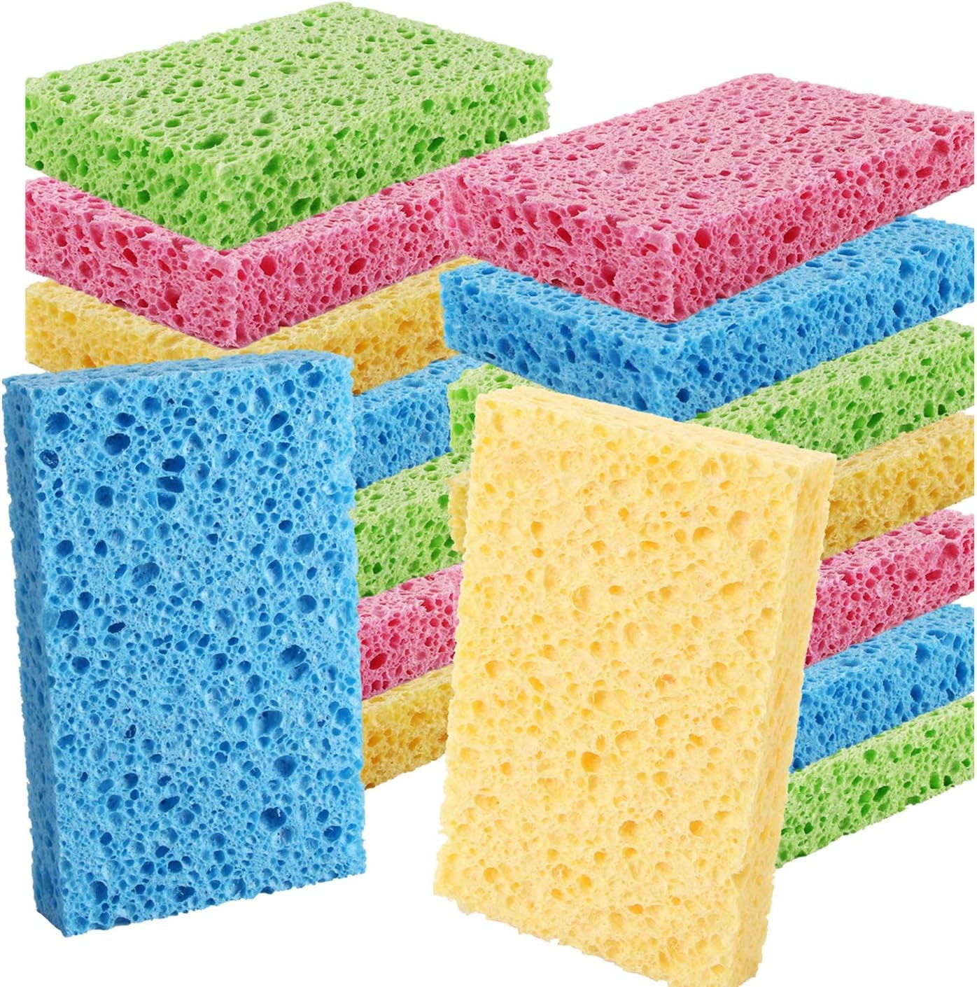 Cleaning Scrub Colored Sponge,Non-Scratch Kitchen Cellulose Dishwashing