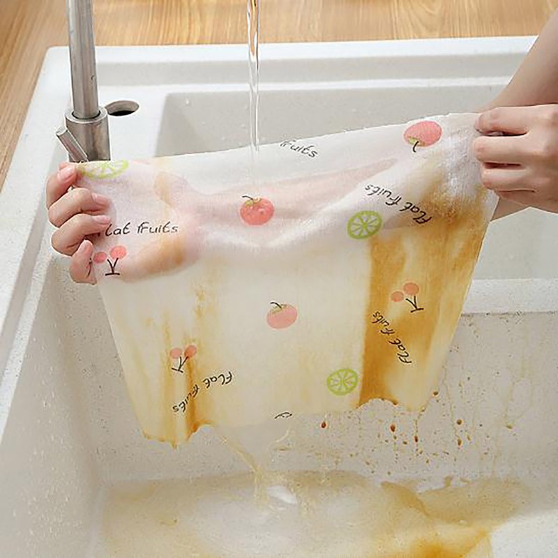 50Pcs/Roll From Reusable Lazy Rags Bamboo Towels Wet And Dry For KitchN8
