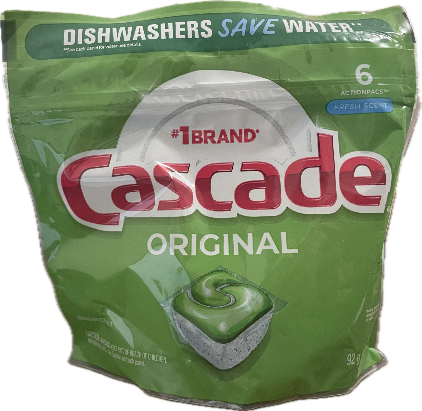 Cascade Action Pacs dishwasher detergent pods, 6 count