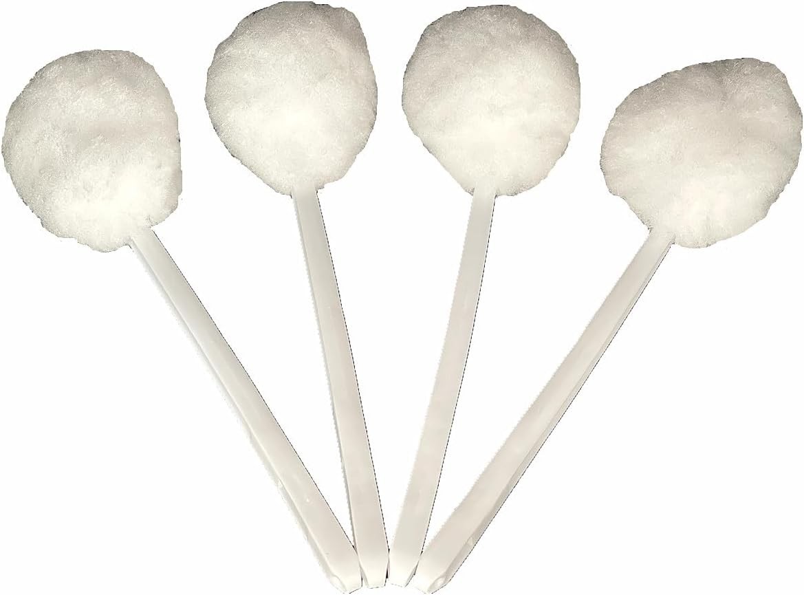 Bowl Brush Toilet Cleaning Brush Set Soft Polyester Head 15×5 inches White (4…