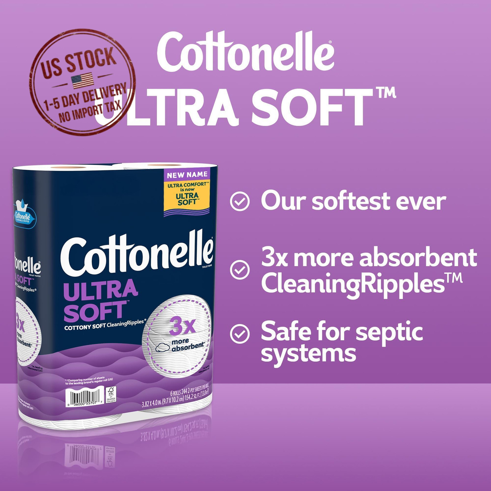 Cottonelle Ultra Soft Toilet Paper 9 Mega Rolls =36 Regular Rolls Pack May Vary