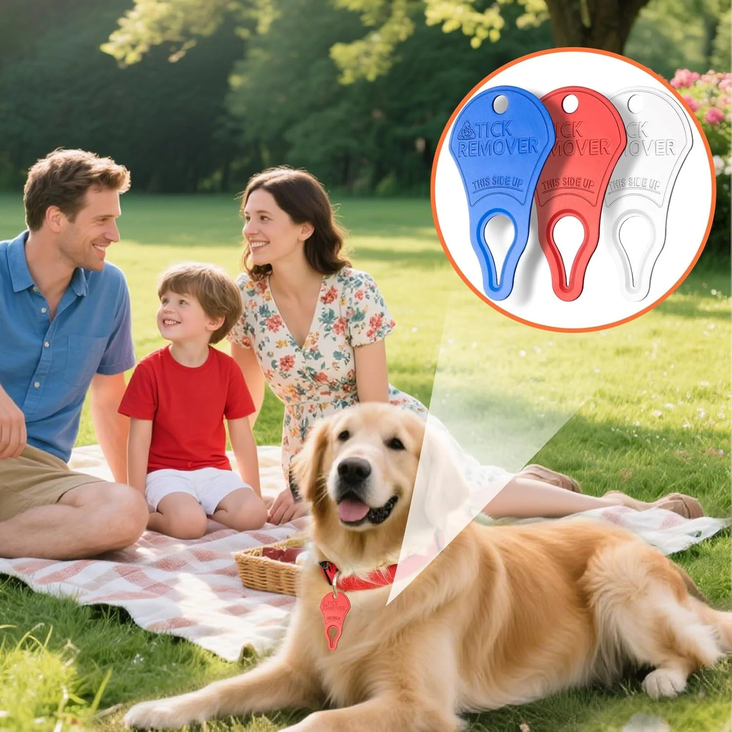 3 Pack Portable Tick Removal Tools Tick Remover Tools for Dogs Pets and Humans