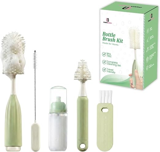 5 in 1 Bottle Cleaning Kit with Silicone Brushes, Travel
